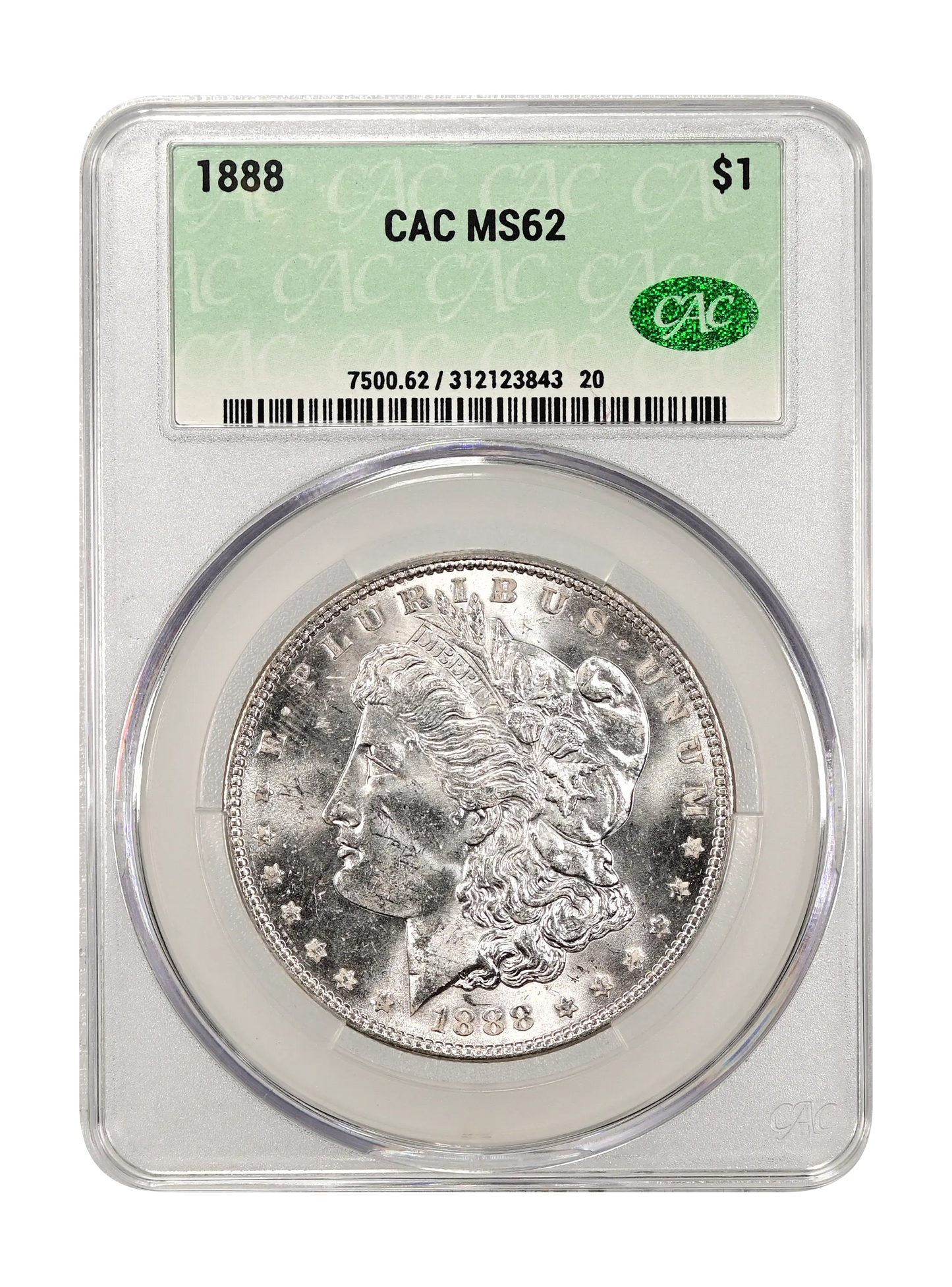 1888 Morgan Dollar $1 – CAC Certified MS62 – Mint State Classic from the Industrial Revolution